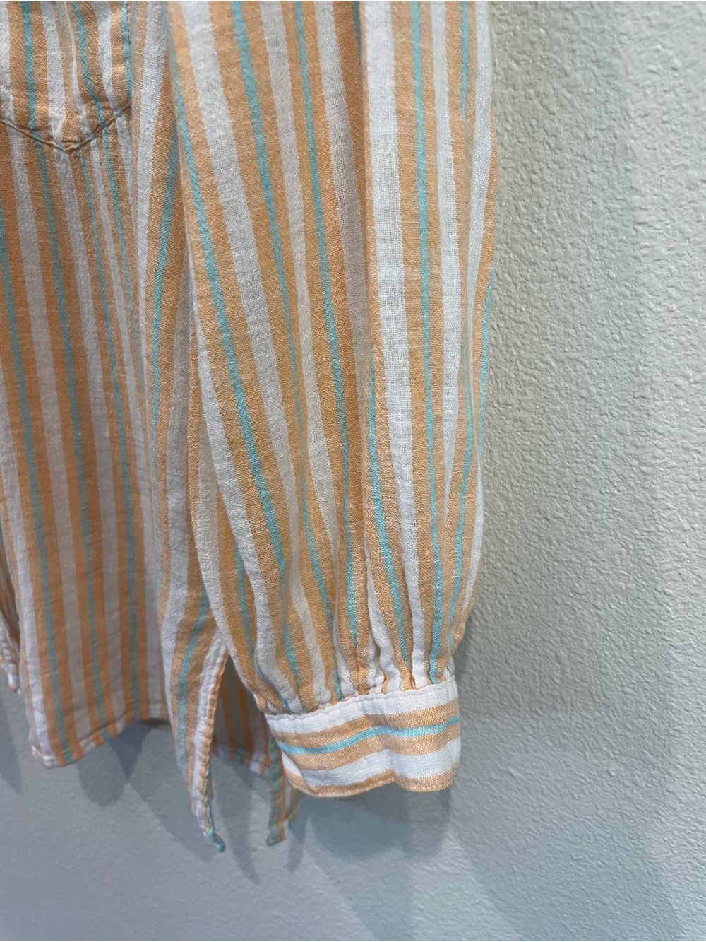 Rails Clio Linen Blend Clementine Striped Shirt - Picture 4 of 10